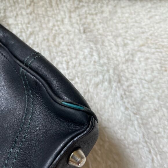 COACH HAMPTON soft Leather Black Medium Satchel with silver tone accents . - Picture 15 of 15